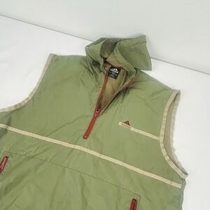 Adidas Hooded Vest Men's Large 1/2 Zip Cinch 100% Cotton